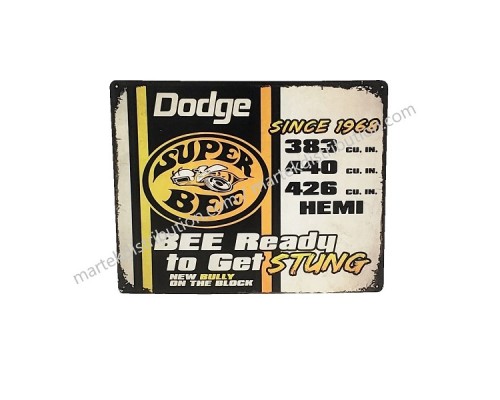 Enseigne Dodge en métal Super Bee Since 1968